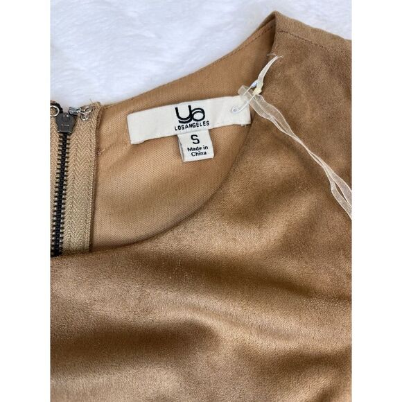 *NWT* Ya Los Angeles SVLS Women's (S) Dress Tan/Camel Faux Suede Knee Length - Picture 7 of 8